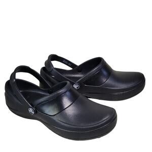 Crocs Black Mercy Work Clogs Womens Size 8 Appear New